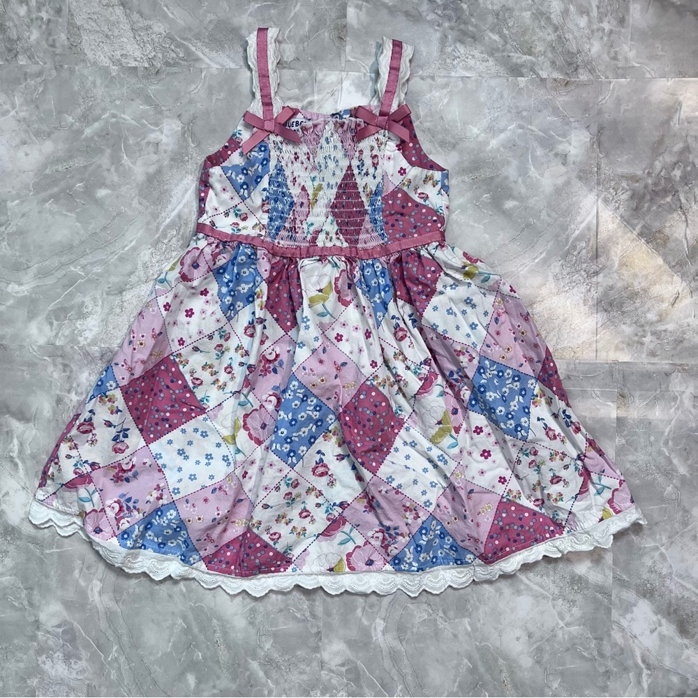Blueberi Boulevard Pink and Blue Patchwork Dress